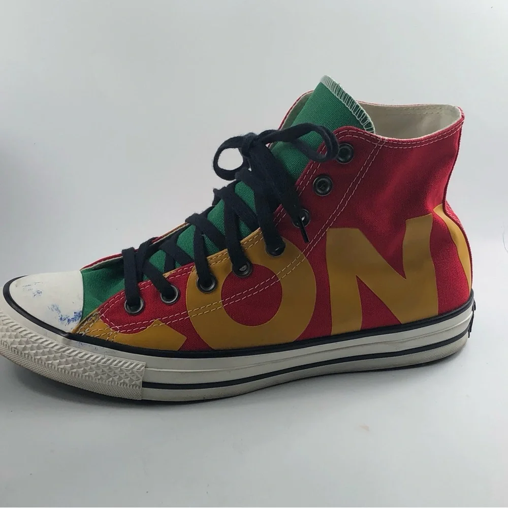 Converse Chuck Taylor All Star Print High Wordmark Shoes MENS 9/WOMENS 11 - Picture 2 of 10